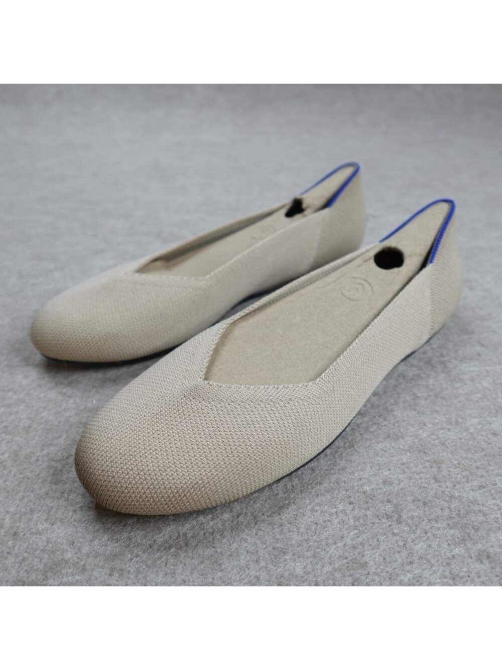 Rothy's Womens Shoes 8 Beige Solid Almond Round Toe The Flat NEW READ